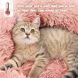 Nepfaivy Calming Donut Bed for Dogs Cats 15.75in Pink Non-Slip Washable view 4