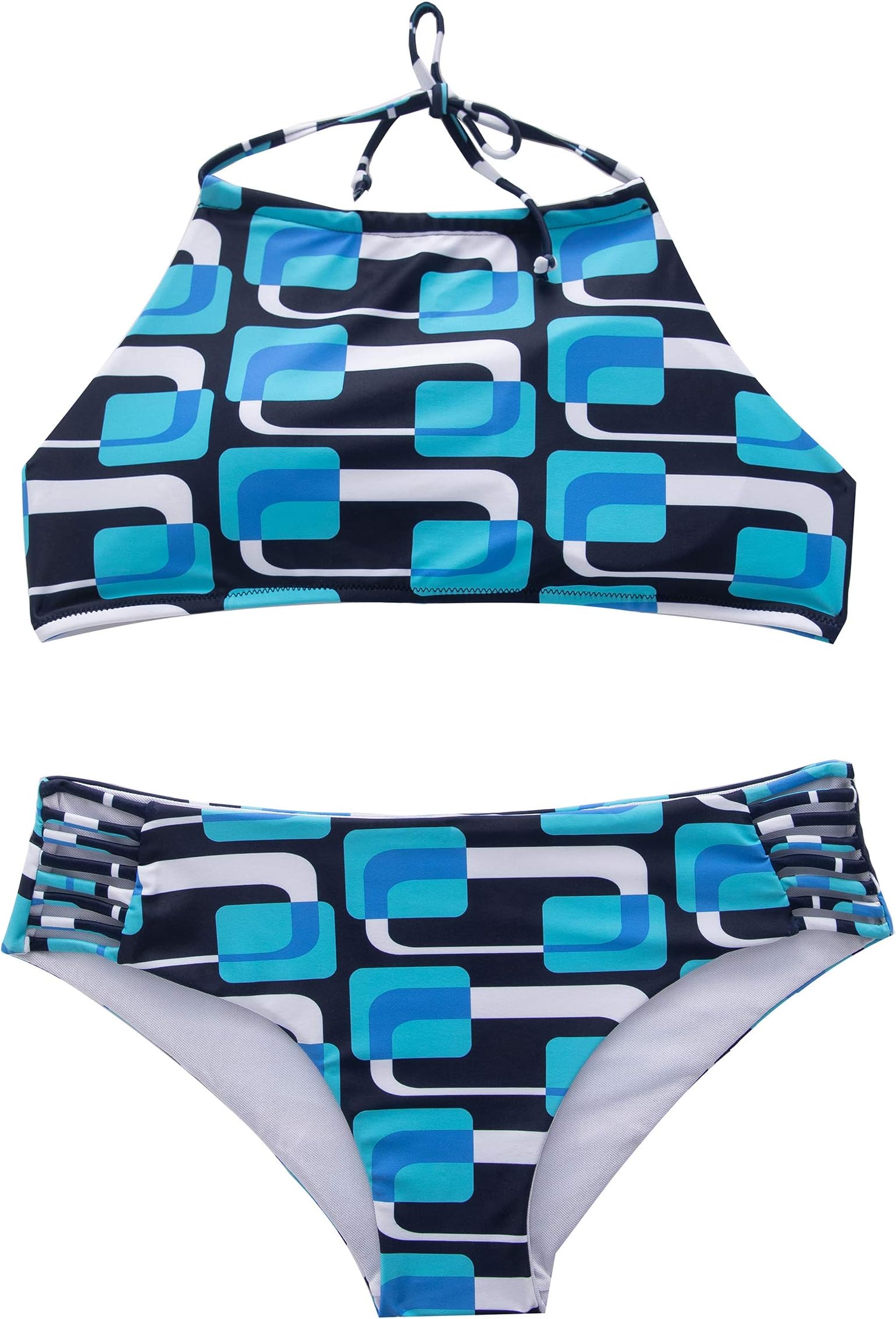 Mumentfienlis Womens Padded Two Piece Vintage Halter Bikini Swimsuit