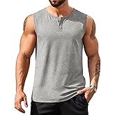 COOFANDY Men's Casual Tank Top Sleeveless Henley Shirts Muscle Fit T Shirt