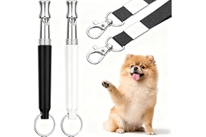 JOOYIFA Christmas 2 Pack Dog Whistle with Lanyard, Adjustable Ultrasonic Silent Dog Whistle to Stop Barking & Professional Re