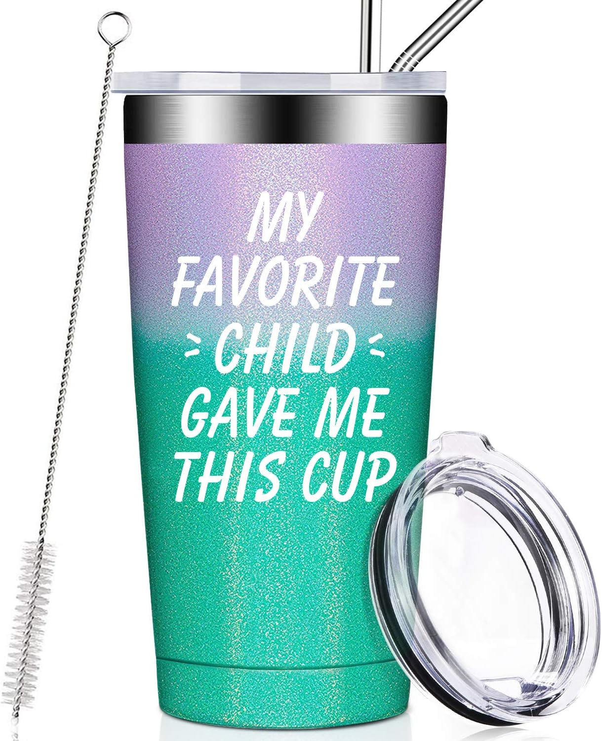 Fufandi My Favorite Child Gave Me This Cup, Mom Gifts from Daughter, Son, Kids - Mothers Day Gifts for Mom - Fathers Day Gift for Dad, Christmas Birthday Gifts Tumbler