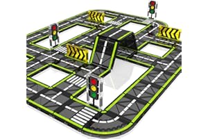 HarworLife Magnetic Tiles Road Set, Magnetic Building Blocks for Toddler Kids, Montessori Educational Magnet Toys for Kids Ages 3+Year Old, STEM Creative Toy for Christmas Birthday Gifts