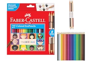Faber-Castell World Colors Ecopencils, 27 Count - Diverse Skin Tone Colored Pencils For Kids