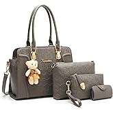 Women's Fashion Handbags Tote Bags Shoulder Bag Top Handle Satchel Purse Set 4pcs