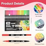 Funnasting Dual Tip Brush Pens 36 Colors Felt Tip Markers Brand New view 6