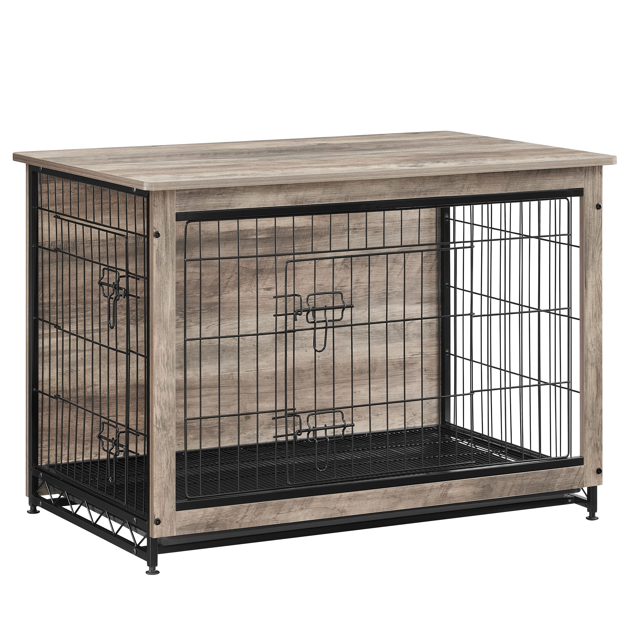 Dog Crate Furniture, 71" Heavy Duty Dog Kennel Furniture With 3 Storages And Removable Divider, Furniture Style Double Dog Crate Table Indoor