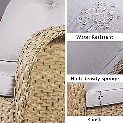 HUMMUH 5-Piece Patio Furniture Wicker Outdoor