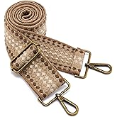 ZOOEASS Bronze Buckles Purse Strap, 2" Wide Crossbody Handbag Strap Adjustable Replacement Shoulder Strap Vintage Embroidery