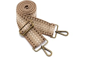ZOOEASS Bronze Buckles Purse Strap, 2" Wide Crossbody Handbag Strap Adjustable Replacement Shoulder Strap Vintage Embroidery
