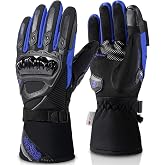 IRON JIA'S Winter Motorcycle Gloves for Men and Women, CE-Certified | 3M Insulation, Soft Plush Lining, Waterproof, Windproof, Two-Finger Touchscreen, Non-Slip Palm, Visor Wiper