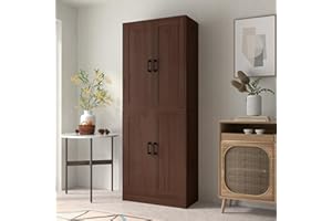 DIYART Brown Kitchen Pantry Cabinet, 71" Tall Kitchen Pantry Storage Cabinet with Doors, Kitchen Pantry Hutch with Storage for Kitchen, Dining Room