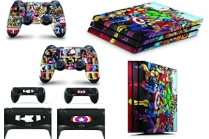 GIZMOZ N GADGETZ Superhero Skins for PS4 Playstation 4 PRO Console Decal Vinal Sticker + 2 Controller Set