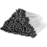 300 Pcs Disposable Crystal Mascara Wand Eyelash Brush Applicator Eyebrow Brush for EyeLash Extension Supplies (Black)