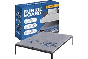 Greaton, Premium 38mm Split Wood Bunkie Board for King Size Bed - 4-Piece Under Mattress Support Board, Fully Assembled, Fabric Ventilation Cover - Replaces Wooden Slats or Box Spring for Bed Frames