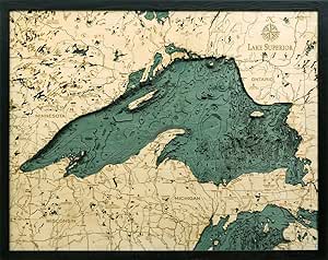 Lake Superior Topographic Map by Wood Chart : Amazon.ca: Home