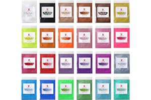 MUBYOK 24 Colors Mica Powder Pigment Set for Car Freshie Supplies 3g