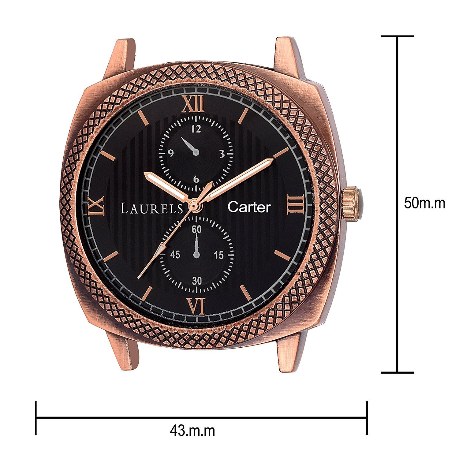 laurels carter black dial analog wrist watch - for men