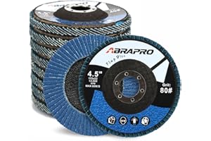 ABRAPRO 4-1/2" x 7/8" Flap Disc for Angle Grinder, 80 Grit Flap Wheel for General Purpose Metal & Stainless Steel, Type 29 Grinding Wheel, 10 Pack