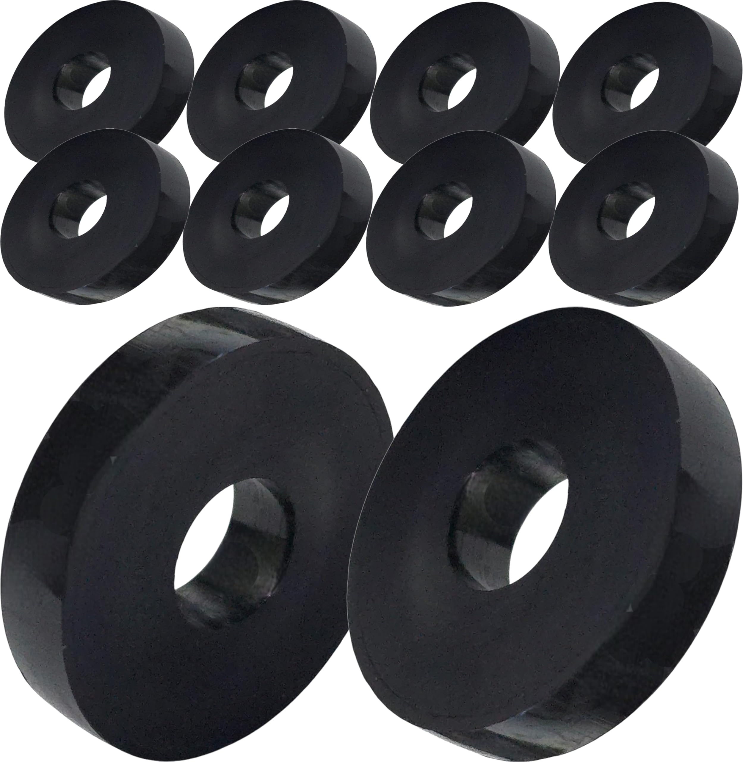 M10 Black Nylon Wide Spacers Standoff Washers ID (internal Diameter) 10.5mm, OD(outside diameter) 25mm, Thickness 5mm M10 x 25mm x 5mm (Pack of 10) — image 1