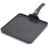 GreenLife Soft Grip Diamond Healthy Ceramic Nonstick 11" Griddle Pan, PFAS-Free, Dishwasher Safe, Black
