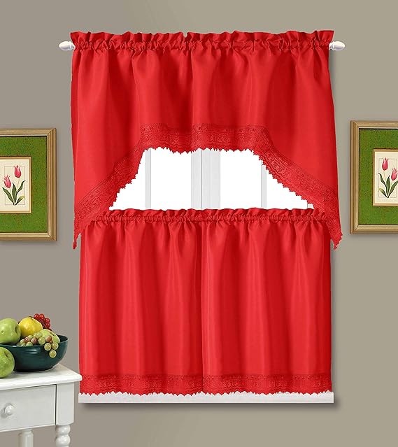 American Linen Café Curtains for Kitchen, Bathroom Curtains