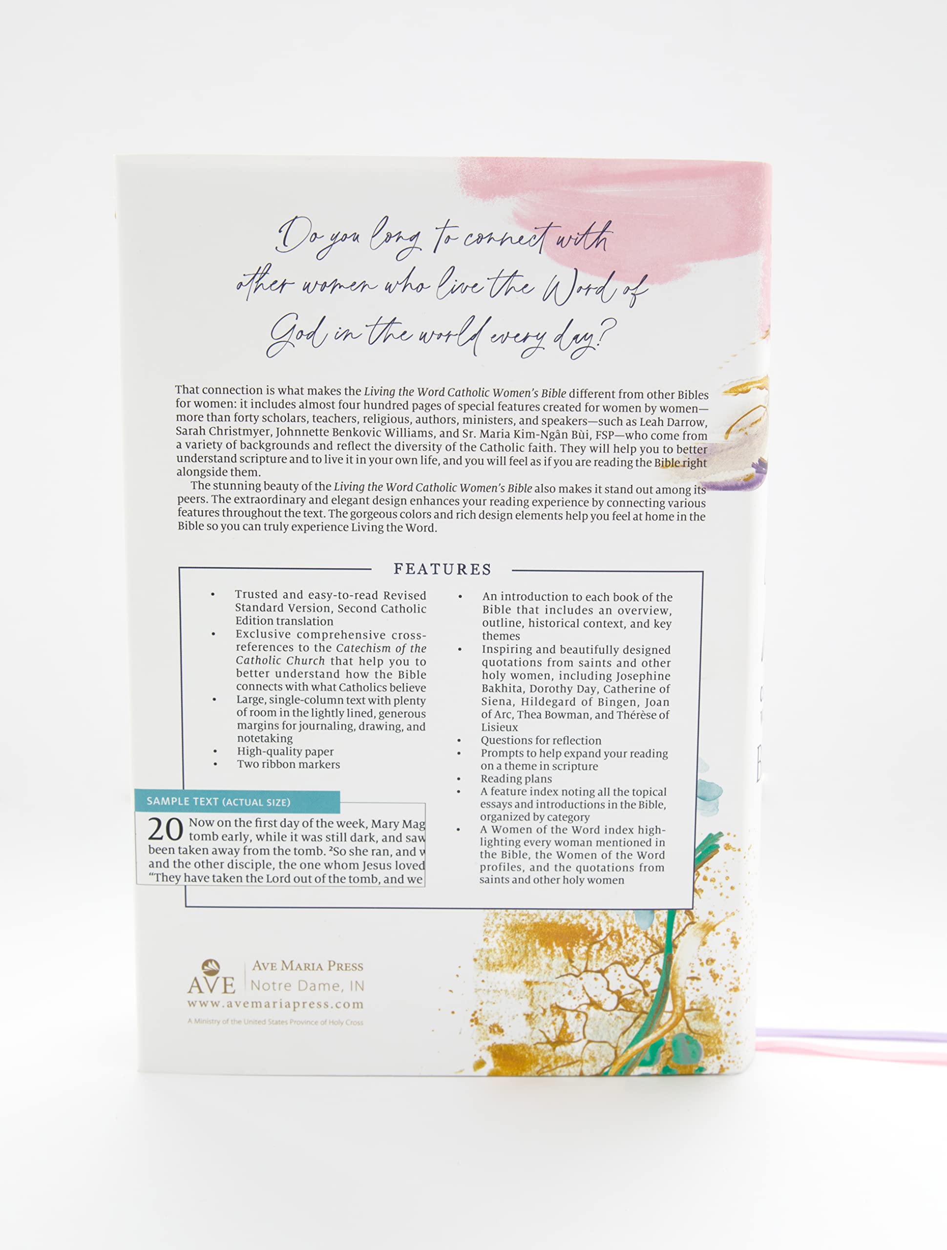 Living the Word Catholic Women's Study Bible RSV2CE: Full-Color, Single Column Hardcover with Wide Margins, Journal and Note-Taking Space, Full-Color Features Saints Quotes and Cross-References
