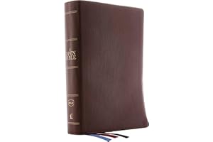 The NKJV, Open Bible, Brown Genuine Leather, Red Letter, Comfort Print: Complete Reference System