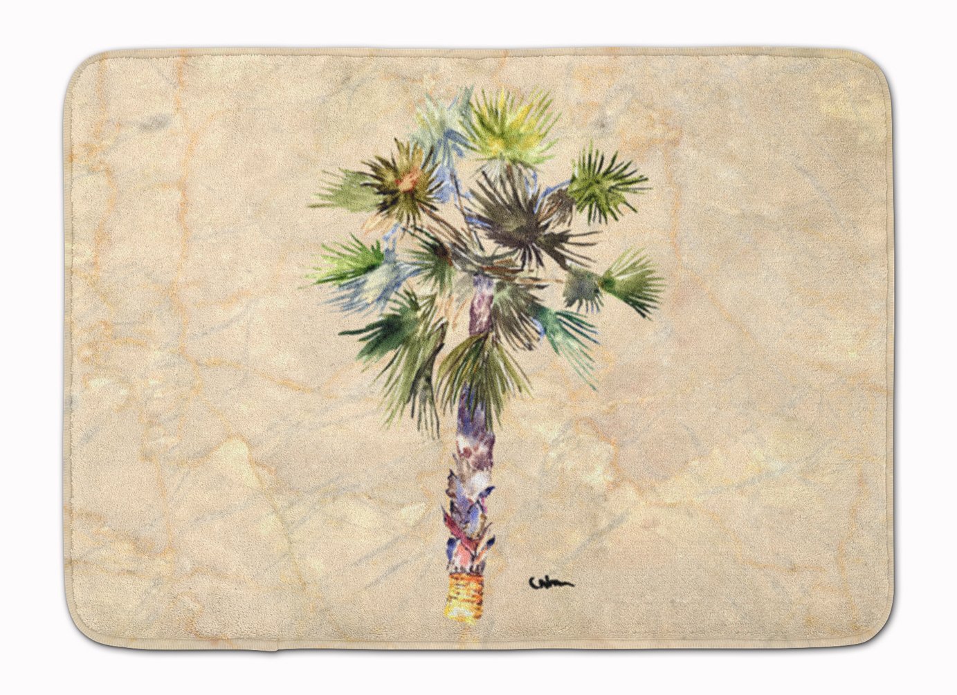 Caroline's Treasures Palm Tree Floor Mat, Fabric, Multicolor, 19" x 27"
