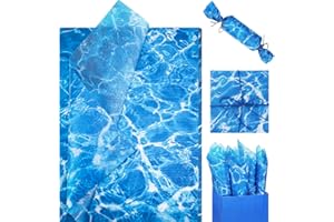 WGOCAUK 60 Sheets Ocean Waves Tissue Paper, Ocean Wavy Print Wrapping Tissue Seamless Waves Art Decorative for Beach Birthday