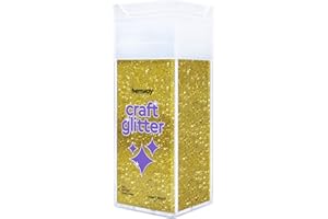 Hemway Craft Glitter Shaker 130g / 4.6oz Glitter for Arts, Crafts, Resin, Tumblers, Nails, Painting, Decoration, Festival, Cosmetic, Body - Fine (1/64" 0.015" 0.4mm) - Gold