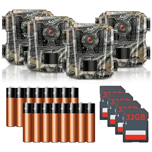 WOSODA Mini Trail Camera Pack 24MP 1080P HD, Game Cam with SD