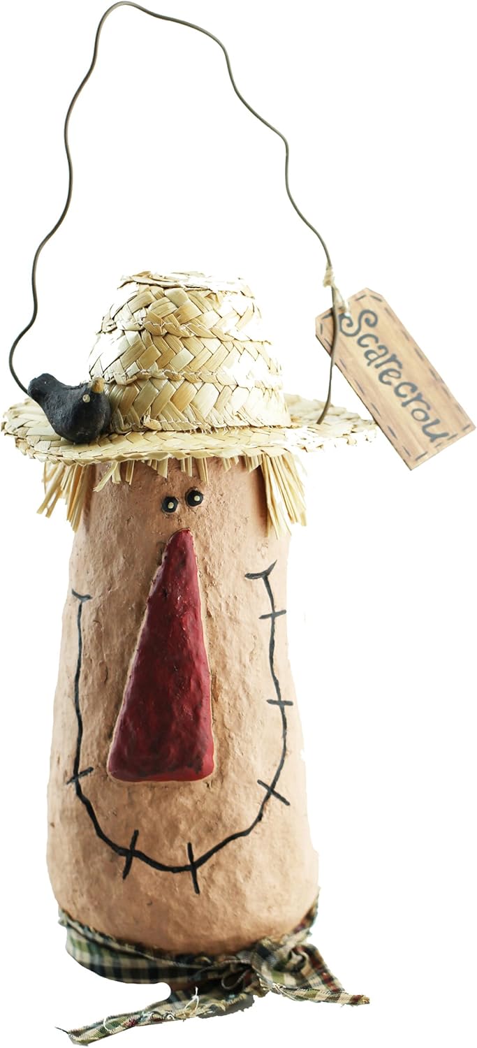 Craft Outlet Papier Mache Scarecrow with Hanger Figurine, 9