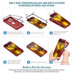 ORETECH for iPhone 13 Mini Case, with [2 x Screen
