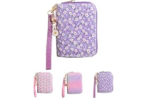 AACKS Flower Wallets with Strap Little Girls Flower Coin Pouch Small Cute Wallet for Teen Girls with Coin Pocket Cherry Fruit Wallet