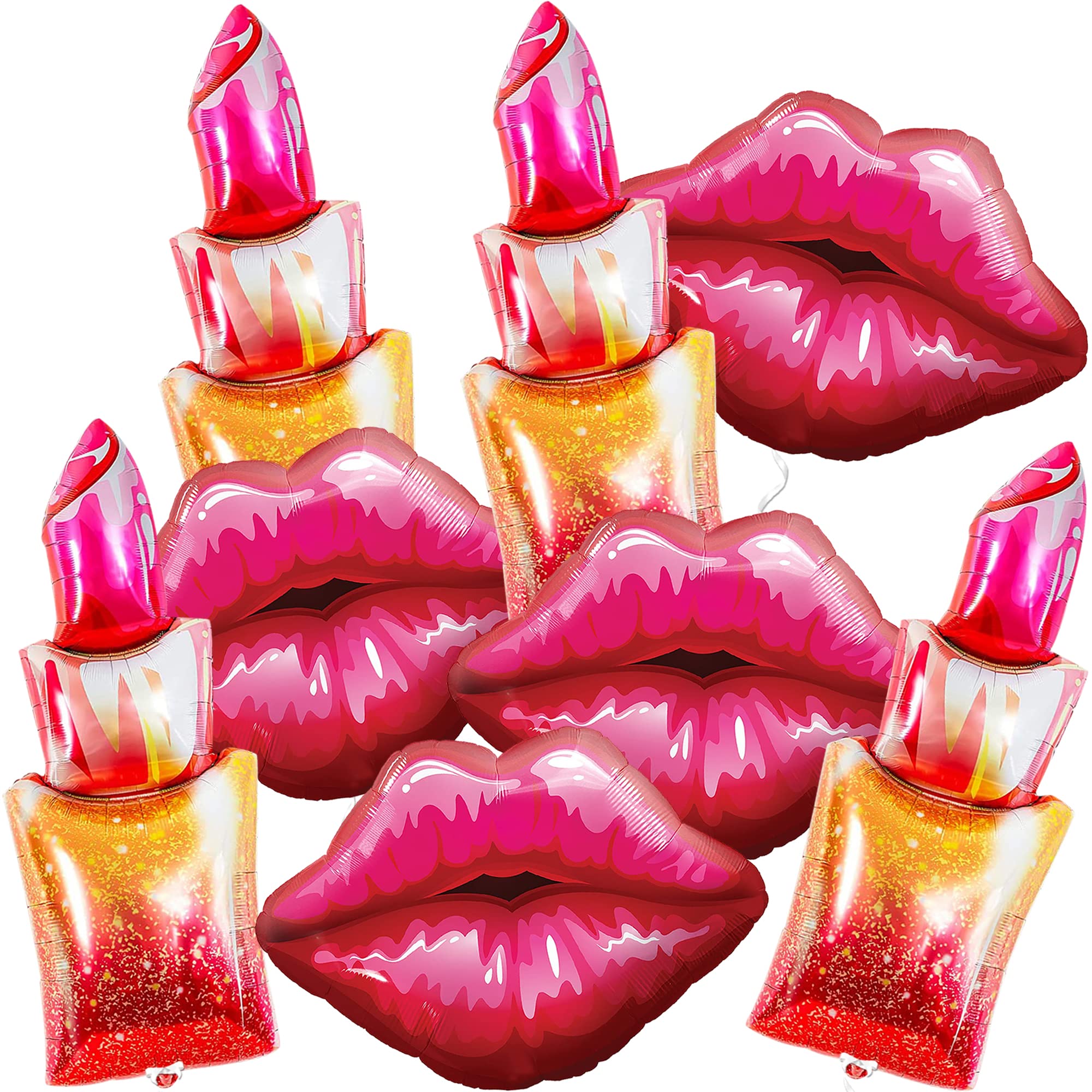 Photo 1 of KatchOn, Giant Red Lipstick Balloon Set - 49 Inch, Pack of 8 | Lip balloons, Lipstick Balloons, Mean Girls Party Decorations | Lipstick Prop, Makeup Party Decorations | Spa Party Supplies for Girls