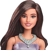Barbie Fashionistas Doll 234 Brown Hair Purple Sequin Bubble Dress HYT92 view 3
