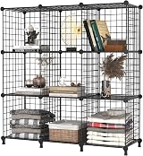 AWTATOS Cube Storage Unit 9 Cube Wire Shelves Black USCIH09BE view 7