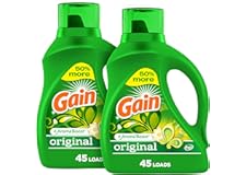 Gain Laundry Detergent Liquid Soap Plus Aroma Boost, Original Scent, He Compatible, 90 Loads Total, 65 Fl Oz (Pack Of 2)