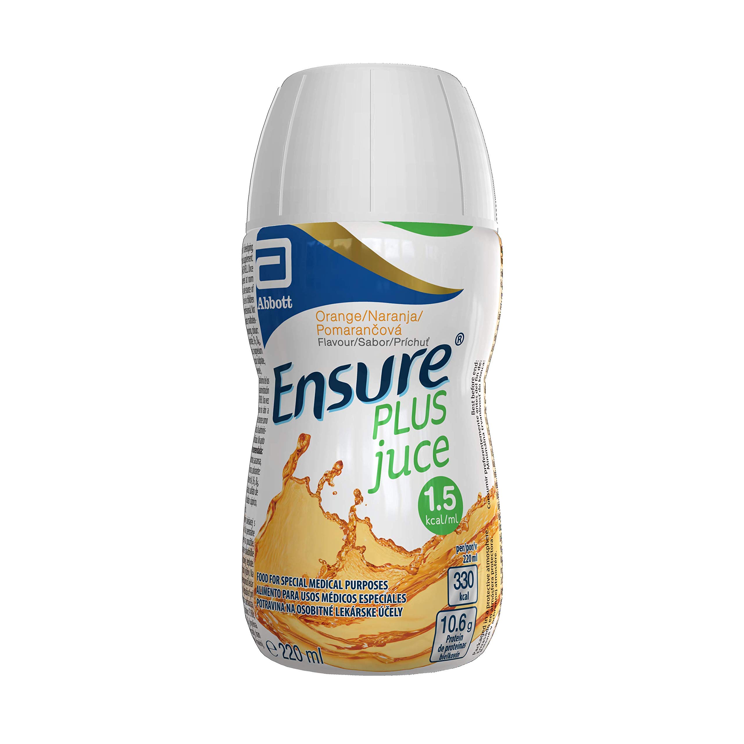 Ensure Plus Juice Nutritional Supplement Drink, Juice Style, Orange Flavour, Contains Protein, Vitamins and Minerals, 220 ml (Pack of 30)
