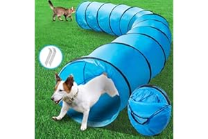 NBYTLT 16.2 FT Premium Dog Agility Tunnel with Bags, Outdoor Training Tunnel with 24" Wide Opening, Portable Dog Agility Equi
