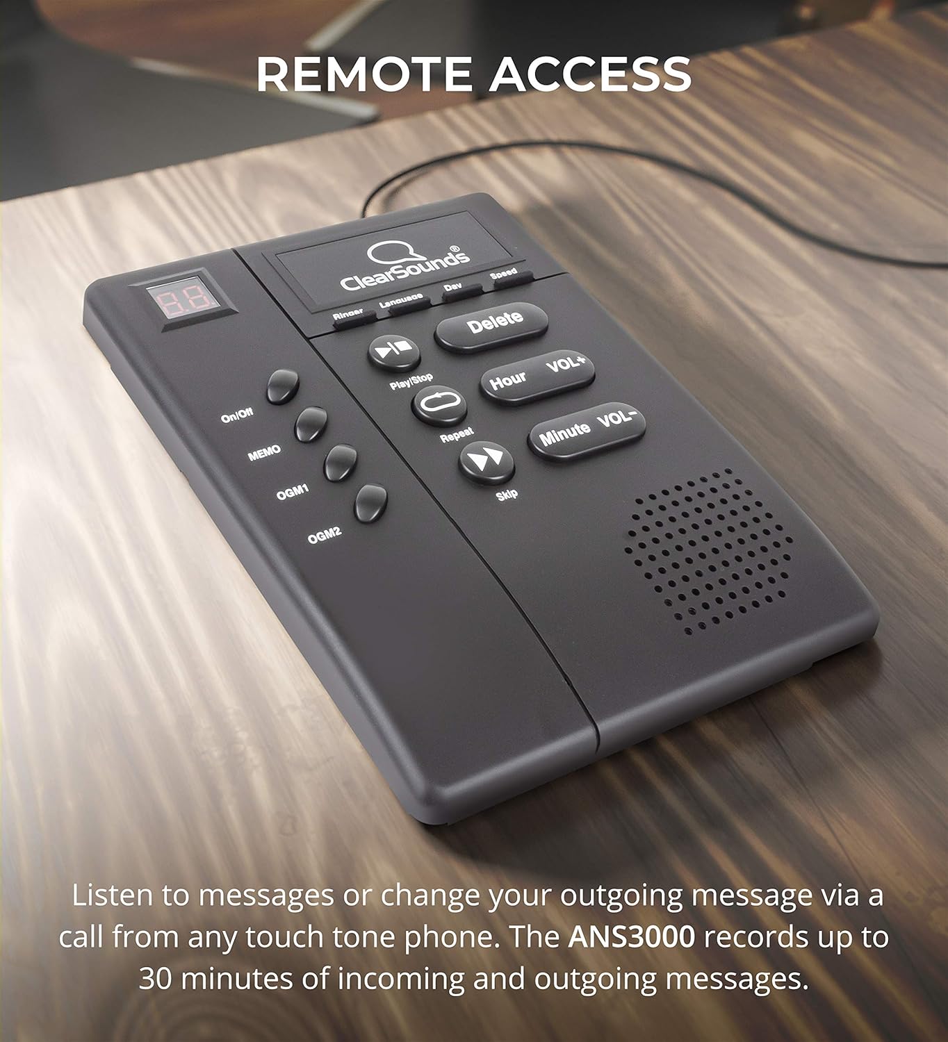 ClearSounds ANS3000 Amplified Answering Machine for Analog Telephones Landline with Up to 30dB Amplification : Health And Personal Care : Electronics