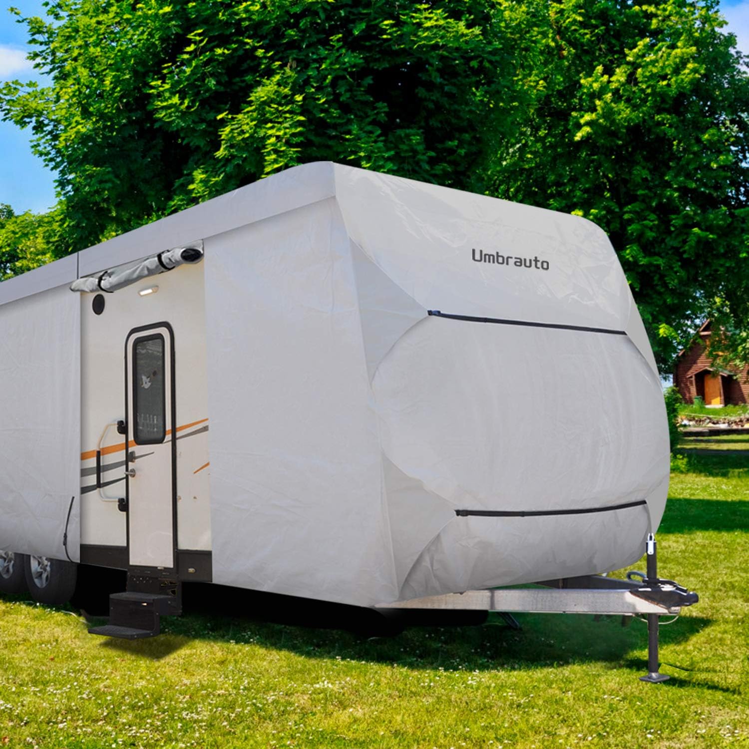 Umbrauto Travel Trailer RV Cover Thick 3 Layers Polypro Anti-UV Top Panel Waterproof Breathable Camper Covers Ripstop Fits 20‘ Travel Trailer: Automotive