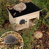 Geezy Wooden Hedgehog House Predator Proof with Removable Roof and Compartments view 2