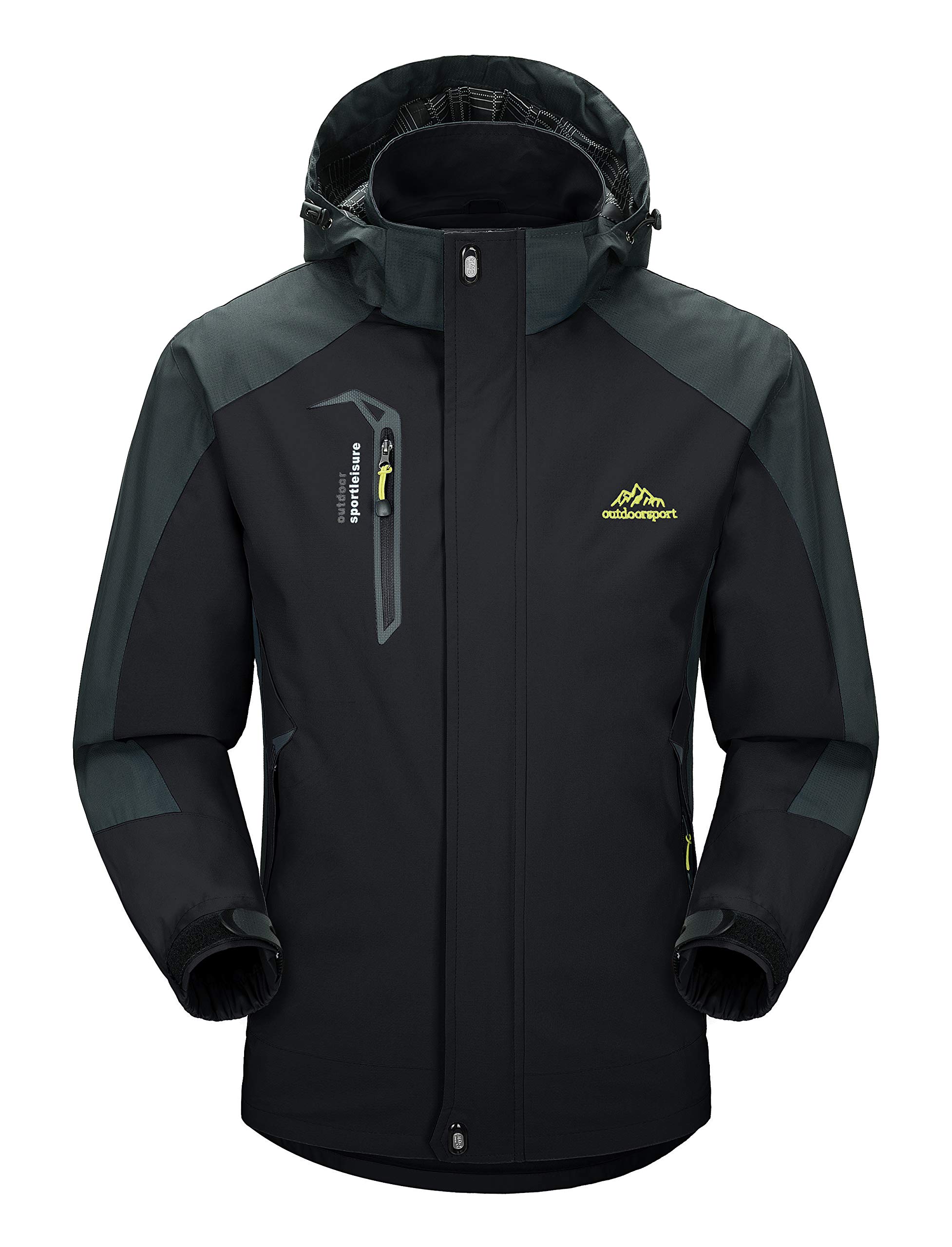 Mens Waterresistant Jacket Hooded Softshell Outdoor Windproof Mountain Hiking Working Jackets