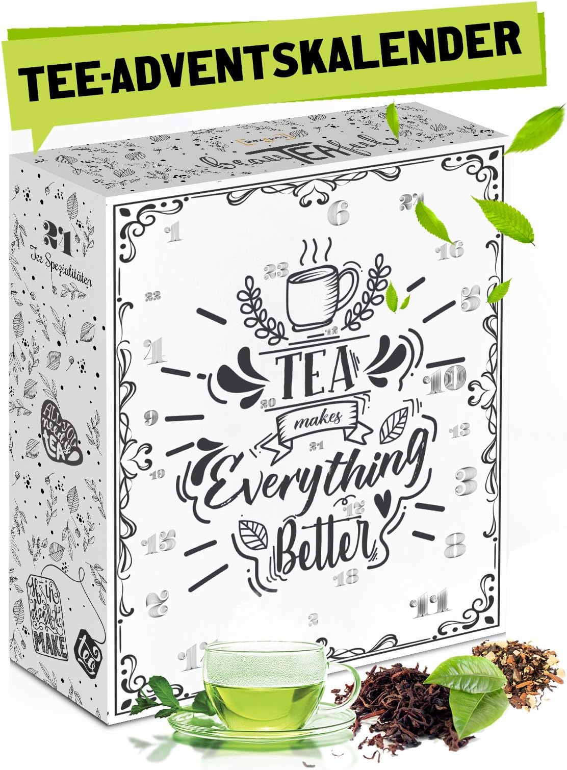"Tea Advent Calendar I Christmas Calendar with 24 Aromatic teas I Gift Set During The Christmas Season Advent time I Time Out for Tea Lovers "