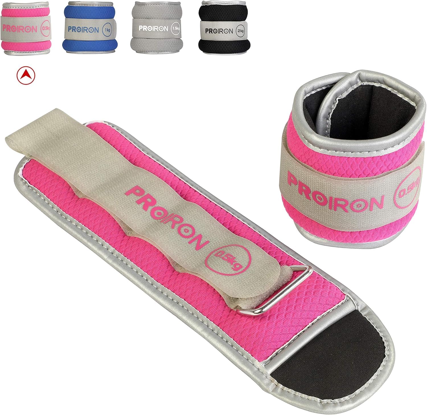 PROIRON Ankle Weights Wrist Leg Weights for Women Men 0.5kg-2kg in Pair Reflective Ankle Weight Set for Fitness Exercise Jogging Aerobics