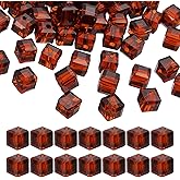 PATIKIL 8mm Crystal Glass Cube Beads, 100 Pcs Square Glass Beads Loose Glass Beads for Multi Cord Bracelet Jewelry Making Necklace Earrings Decorations, Dark Brown
