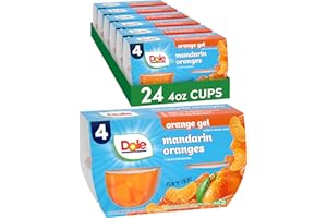 Dole Fruit Bowls Mandarins in Orange Flavored Gel Snacks, 4.3oz 24 Total Cups, Gluten & Dairy Free, Bulk Lunch Snacks for Kids & Adults