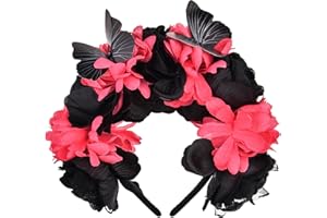 June Bloomy Women Mexican Flower Crown Headband Dia de los muertos Day of the dead Headpiece Party Costume