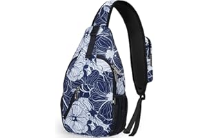 N NEVO RHINO Sling Backpack Multipurpose Crossbody Bag Sling Bag Daypack for Travel Hiking Sports (Impression Flower3)